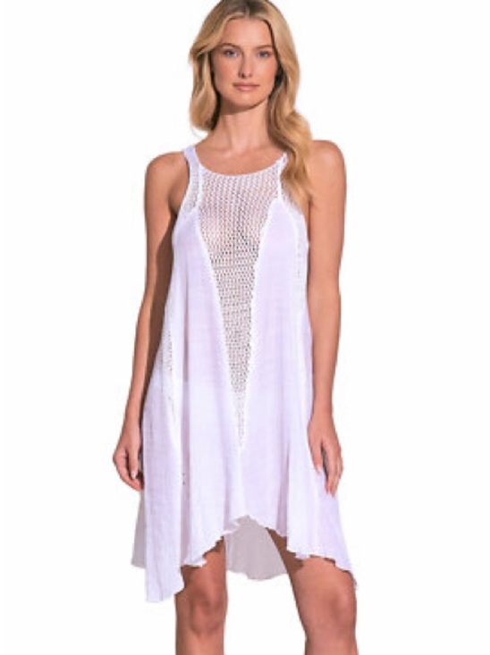 Elan Other - Elan White Crochet-Front Swim Coverup Dress (M)